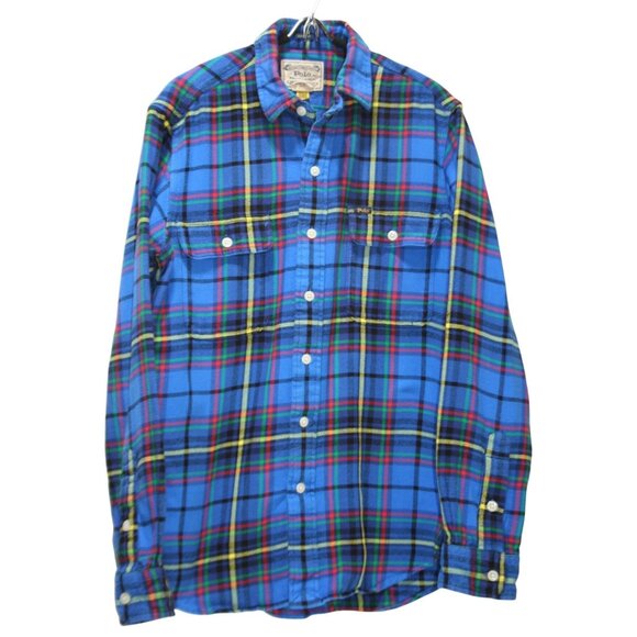 Polo Ralph Lauren Mens S Classic Fit Plaid Cotton Flannel Shirt Heritage Preppy - Picture 1 of 8